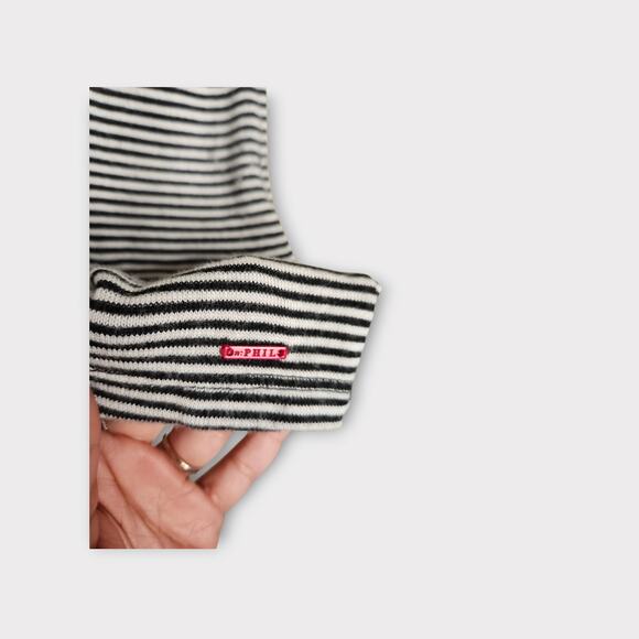 n:Philanthropy Women Becket Striped Shirt Dress Black White Modal Blend M Casual - Picture 4 of 9